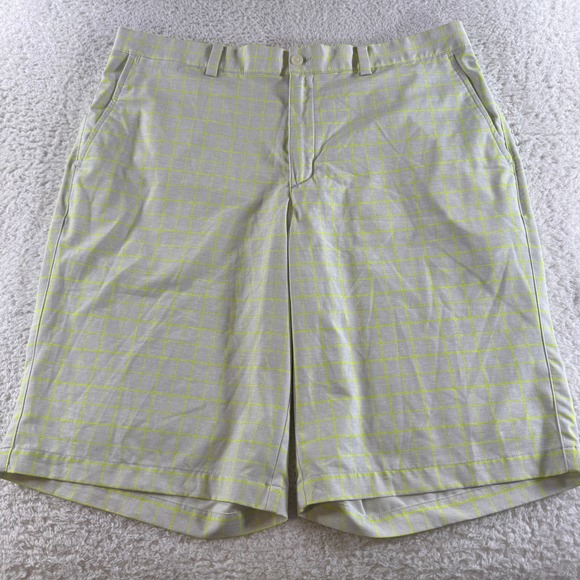 Nike Other - Nike Dri-Fit Golf Tour Performance Dri Fit Green Gray Check Shorts Mens 36x11"